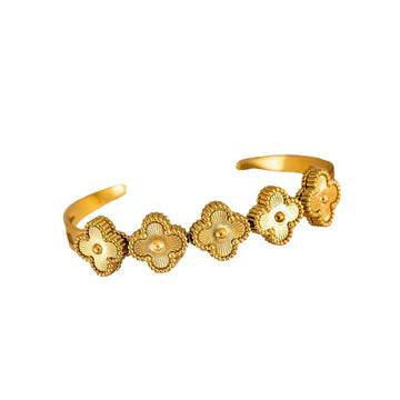 18K Gold Plated Stainless Steel Petal Flower Bracelet