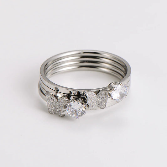 Ig Style Butterfly Chinese Zodiac Animal Stainless Steel Electroplating Rings