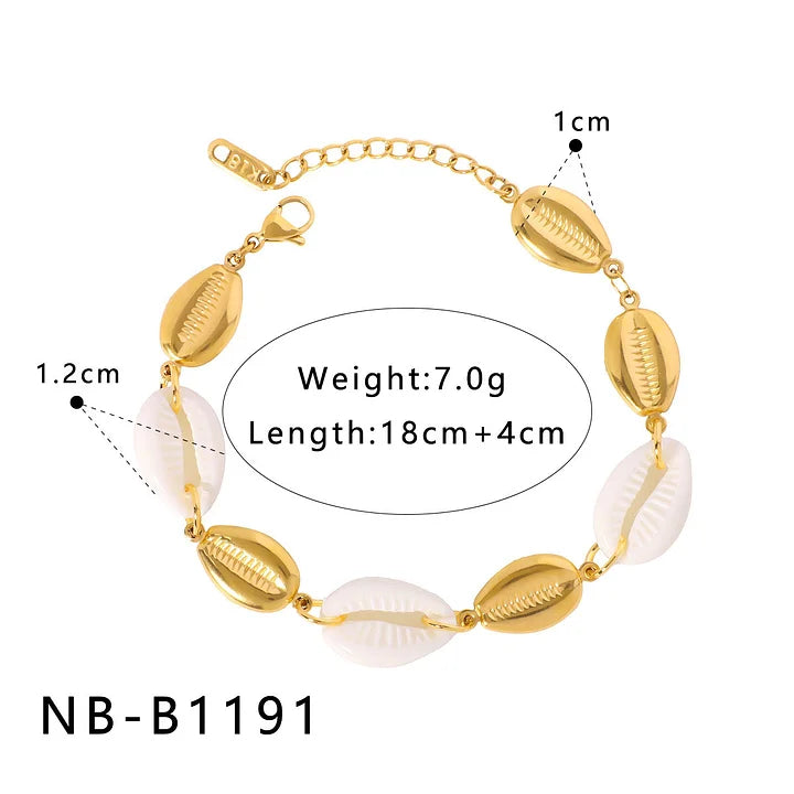 Summer Vacation Style Ocean Style Starfish Shell Stainless Steel Necklace Layered Multi-pendant Set