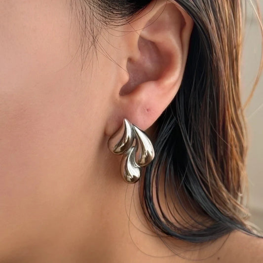 1 Pair Vintage Style Commute Water Droplets Plating 304 Stainless Steel 18K Gold Plated Ear Studs