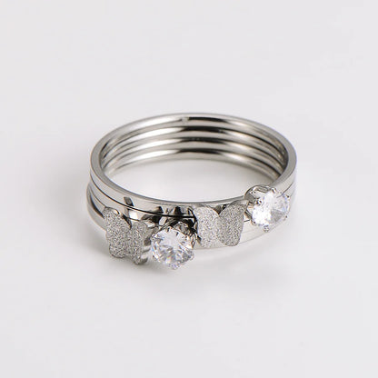 Ig Style Butterfly Chinese Zodiac Animal Stainless Steel Electroplating Rings