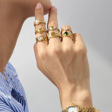 Jie Ding Watch Strap Ring Titanium Steel Female Niche Design Ring Stainless Steel Rings