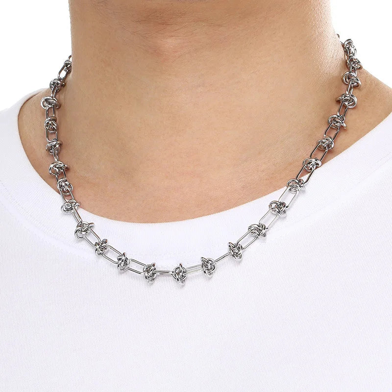 Stainless Steel Knotted Chain Titanium Steel 18k Clavicle Chain Diy Handmade Chain Unisex Necklace Plain Chain Accessories