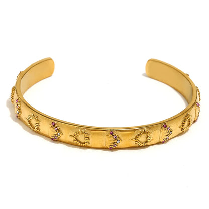 Stainless Steel 18k Gold Plated Tarot Card Earrings, Ring, Bracelet Set - Queen