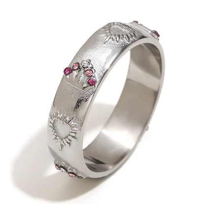 Stainless Steel 18k Gold Plated Tarot Card Earrings, Ring, Bracelet Set - Queen