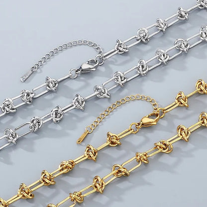 Stainless Steel Knotted Chain Titanium Steel 18k Clavicle Chain Diy Handmade Chain Unisex Necklace Plain Chain Accessories